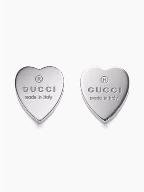 Gucci Sterling Silver Heart Earrings